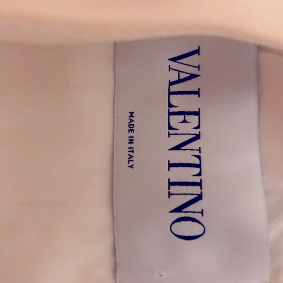 Valentino pink, black, and cream wool and silk blend candy striped dress. - Picture 3 of 3